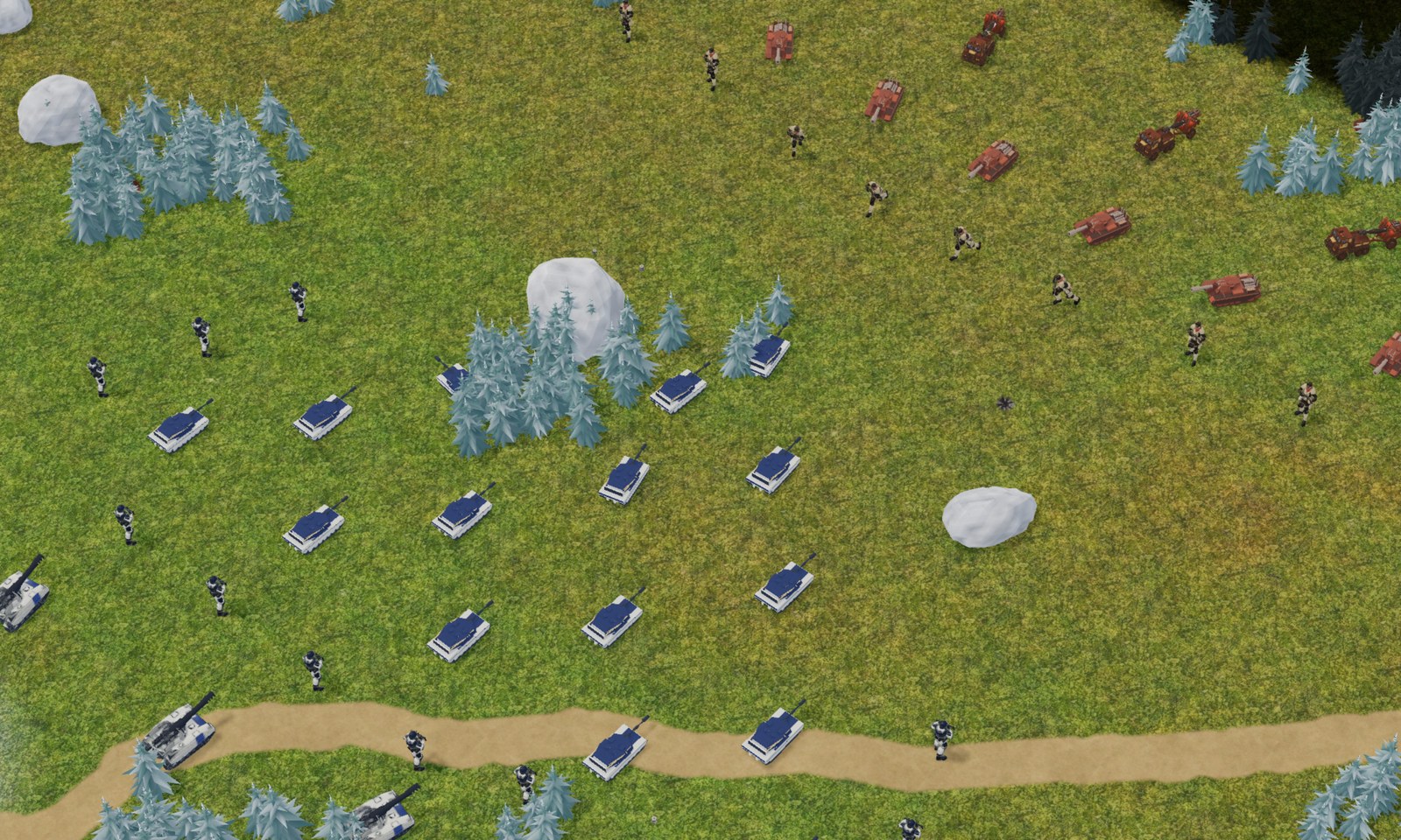 A Coalition army advancing on a Syndicate line