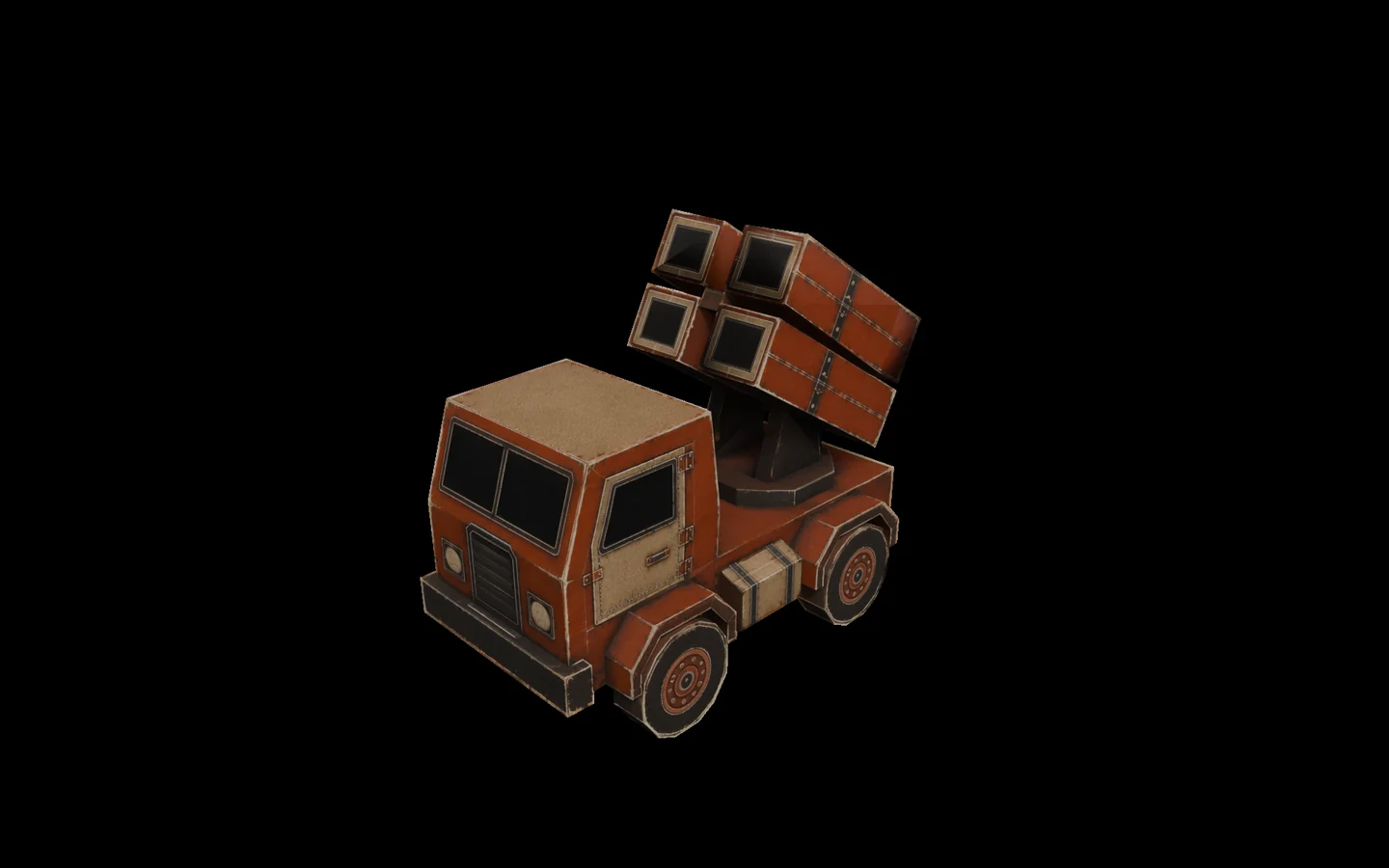 The finished low-poly Syndicate anti-air missile truck
