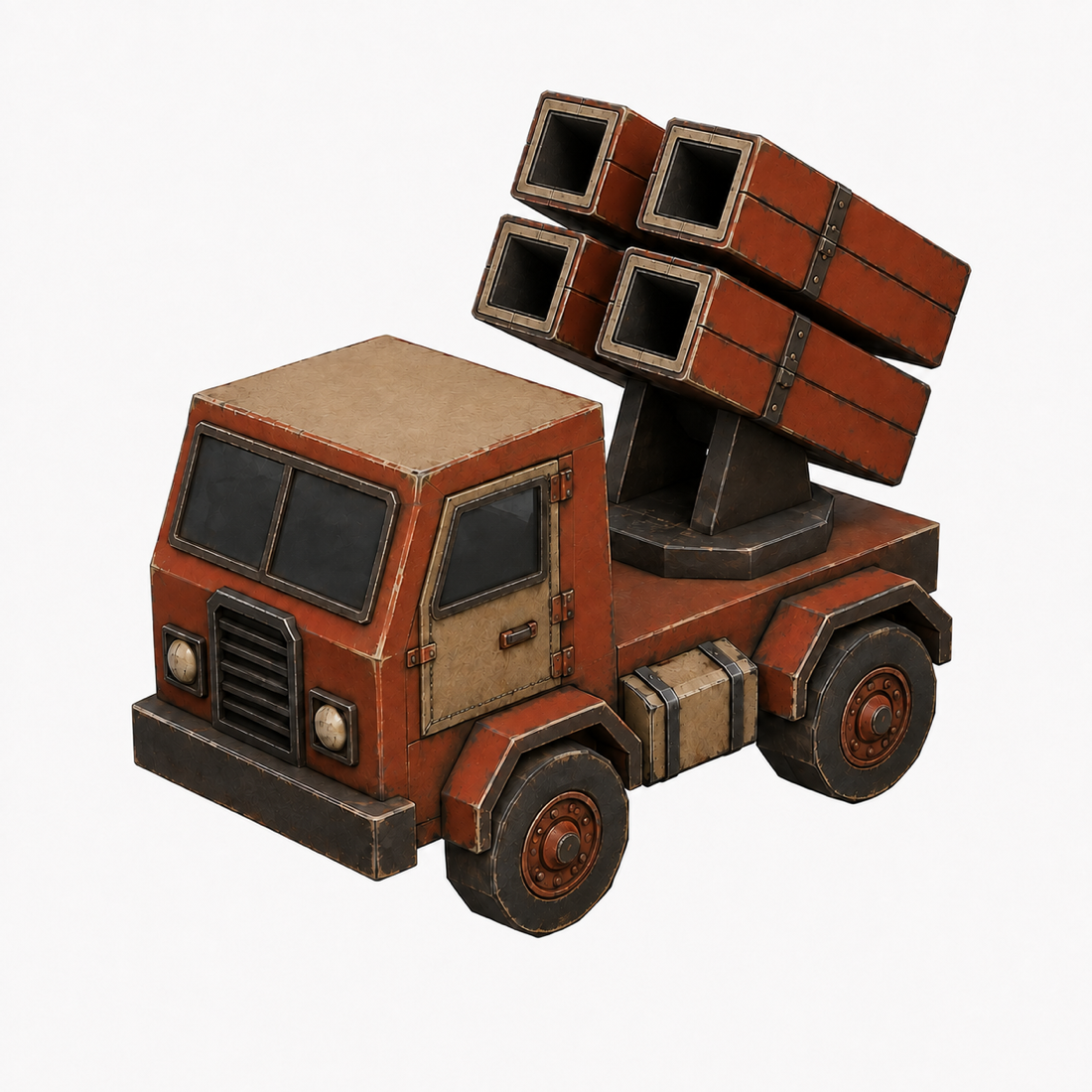Painted concept of the four-pod anti-air missile truck