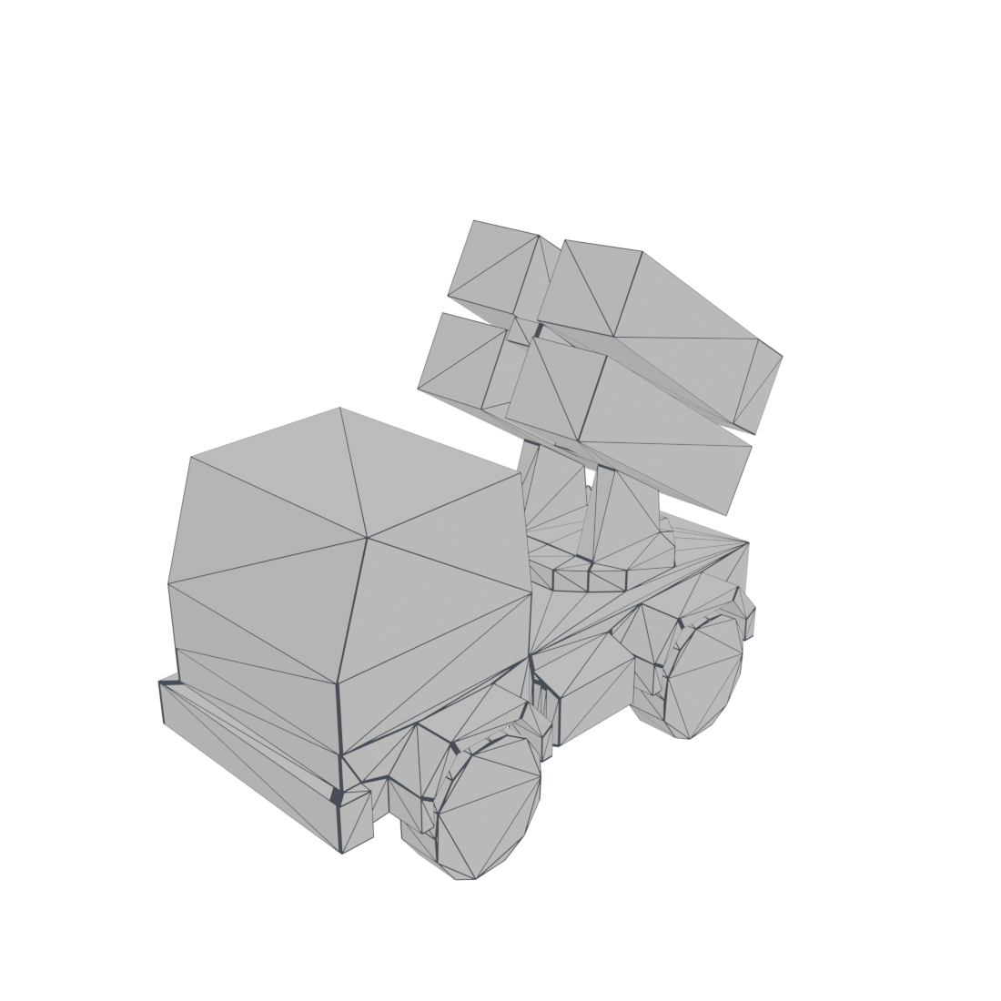 Cleaned truck mesh in wireframe, 791 triangles